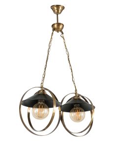 PDT 2062-2 # ΚΡΕΜ. 2/Φ  ΔΥΟ ΜΕΤΑΛΛΙΚΟΙ ΚΥΚΛΟΙ ΣΥΝΔΥΑΣΜΟΣ ΜΕ ΚΑΜΠΑΝΑ  Ε 27 ARlight 0103462