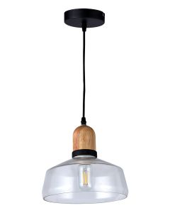 PDC 117 # 1/Φ ΔΙΑΦΑΝΟ ΓΥΑΛΙ ΚΑΜΠΑΝΑ ΜΕ ΞΥΛΟ ΛΕΠΤΟΜΕΡΕΙΑ Ε 27 ARlight 0084500