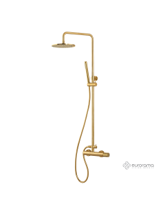 Μπαταρία Ντουζιέρας με Κεφαλή και Κολώνα ρυθμιζόμενου ύψους OSO Brushed Gold 178065-201