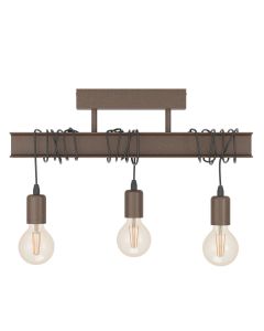 Φωτιστικό Οροφής Τρίφωτο Ράγα L550xH260mm 3xE27 Καφέ Αντικέ Eglo Townshend 4 43522