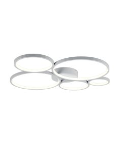 Μοντέρνα Μεταλλική Πλαφονιέρα Οροφής Λευκό Ματ 59x5cm LED 49w 3000Κ 5800lm Switch Dimmer Trio Lighting 622610531