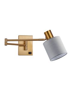 SE21-GM-52-SH3 ADEPT WALL LAMP Gold Matt Wall lamp with Switcher and Grey Shade+ HOMELIGHTING 77-8365