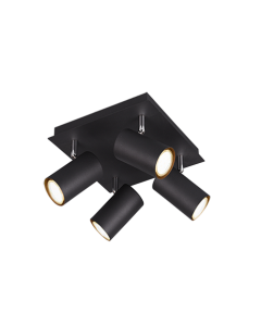 Σποτ Κινητό Τετράφωτη Ροζέτα 24xH15cm 4xGU10 Black Matt Trio Lighting Marley 802430432