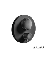 Εξωτερικό τμήμα Θερμοστατικού μίκτη εντοιχισμού 2 εξόδων "PUSH", ALMAR Black Matt E176632-400
