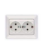 ΠΡΙΖΑ ΣΟΥΚΟ ΔΙΠΛΗ ΧΩΝΕΥΤΗ 16A ΛΕΥΚΗ Eurolamp 152-16003