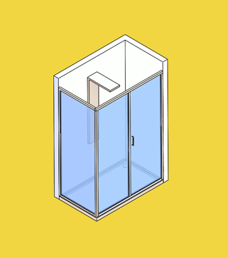 Καμπίνες Ντουσιέρας με ανοιγόμενη πόρτα και σταθερό Καμπίνες Ντουσιέρας με ανοιγόμενη πόρτα και σταθερό