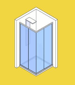 Καμπίνες Ντουσιέρας Γωνιακής Εισόδου Καμπίνες Ντουσιέρας Γωνιακής Εισόδου